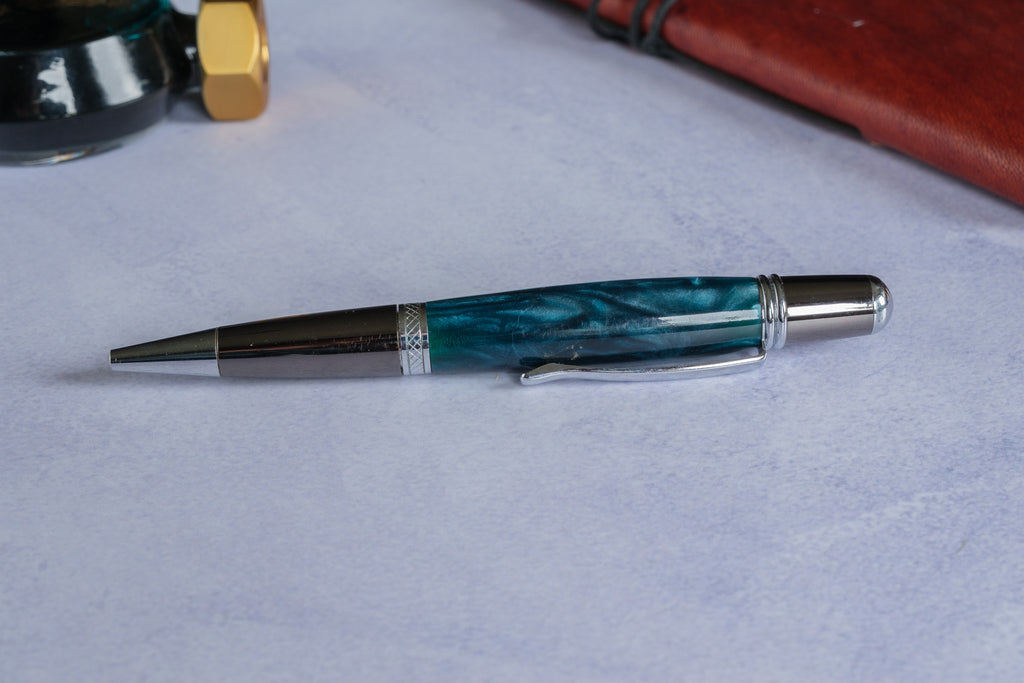 Blauw acryl - ballpoint pen
