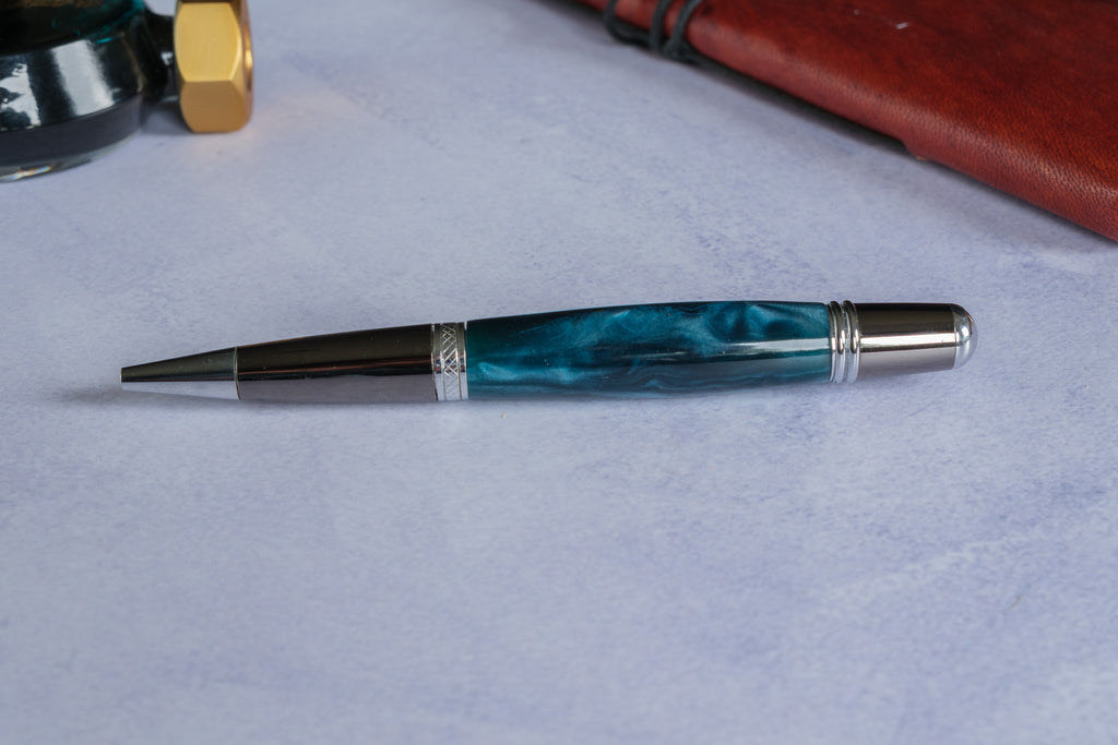 Blauw acryl - ballpoint pen