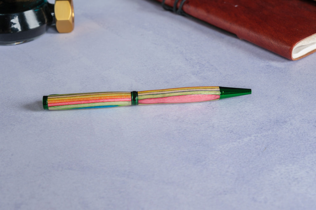 Stokjes glans groen - ballpoint pen